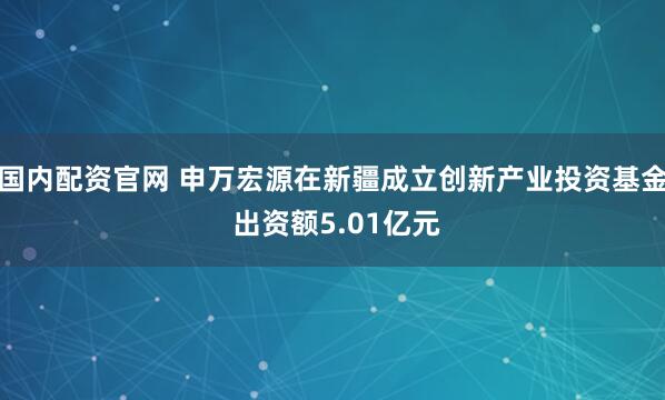国内配资官网 申万宏源在新疆成立创新产业投资基金 出资额5.01亿元